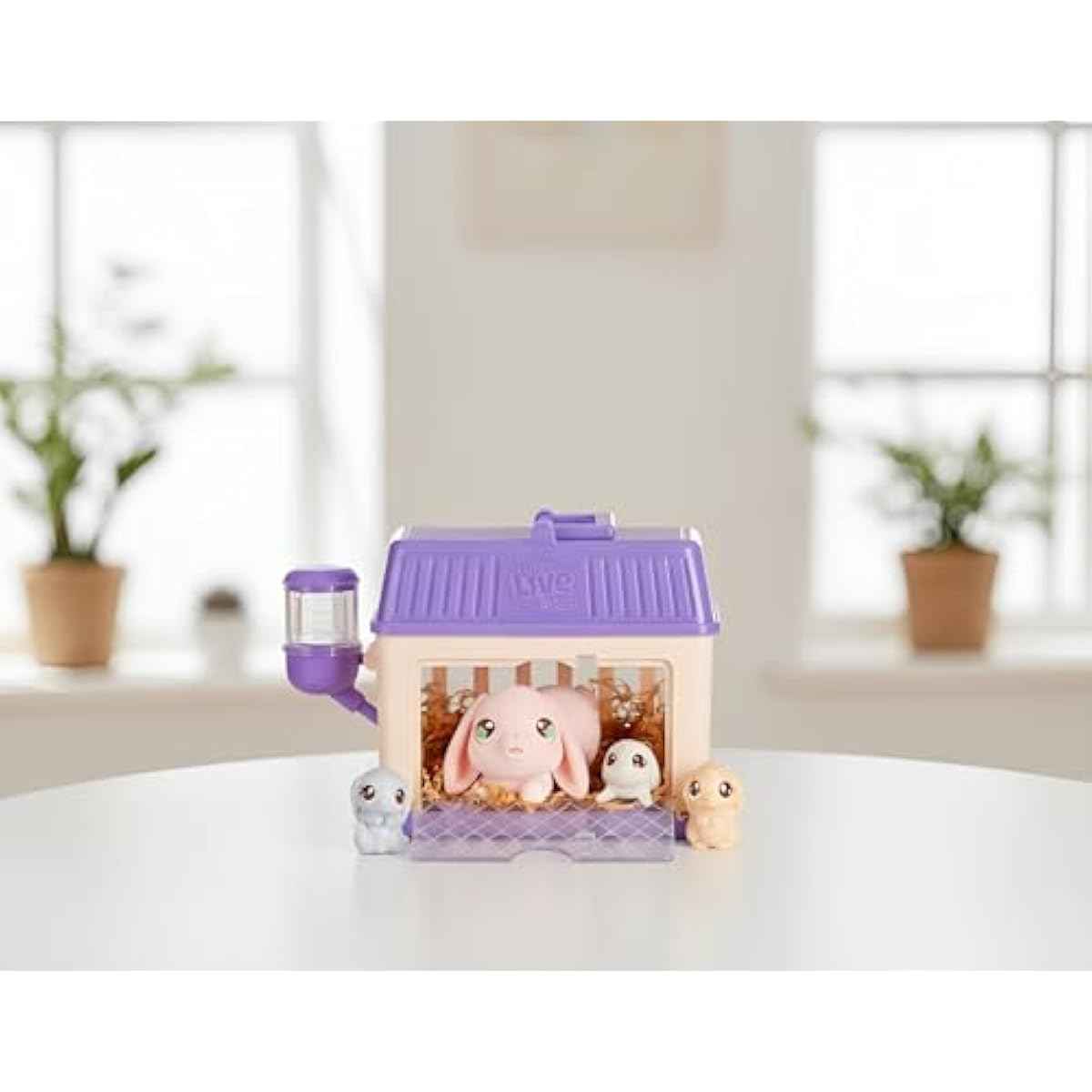 Little Live Pets Bunny Mini Interactive Toy Set, Hutch Animal Playset with 3 Surprise Babies, 20+ Sounds, Bunny Accessories for Girls Ages 3+