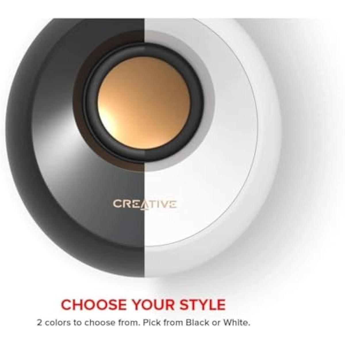 Creative Pebble 2.0 USB-Powered Desktop Speakers with Far-Field Drivers and Passive Radiators for Pcs and Laptops (Black)