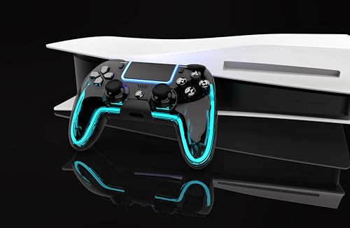 BETMI Wireless Controller for PS5, Pro/Slim/MAC/Steam Deck/PC, Hall Effect Joystick, Dual Vibration/Marco/Turbo, 3.5mm Jack, 6-Axis, Mute Key, LED Gamepad with Speaker (4 Lighting Effects, 9 Light Colors)