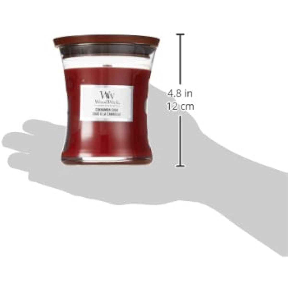 WoodWick Cinnamon Chai Holiday Candle Gifts for Women and Men, 9.7 oz Medium Hourglass Candle with Crackling Wick