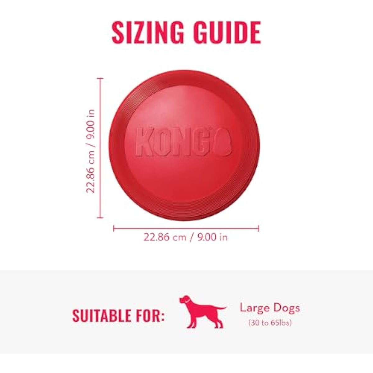 KONG Flyer - Durable Dog Toy for Outdoor Playtime - Natural Rubber Flying Disc, Dog Toy for Fetch - Safer Disc for Healthy Activity - for Medium/Large Dogs