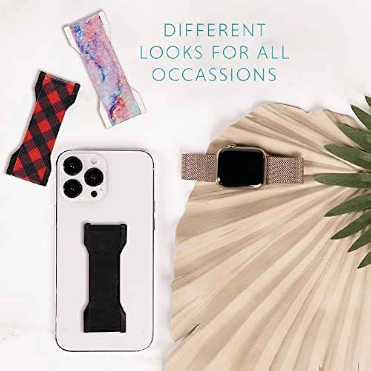 LOVEHANDLE PRO Premium Phone Grip - Silicone Phone Strap - Magnetic Phone Mount and Kickstand for Smartphone and Tablet - Natural Glow Silicone