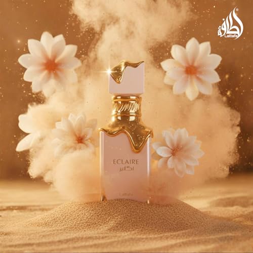 Lattafa Eclaire - Vanilla, Caramel, Sweet, Floral - Eau de Parfum Long-Lasting Fragrance for Women, 3.40 Ounce / 100 ml
