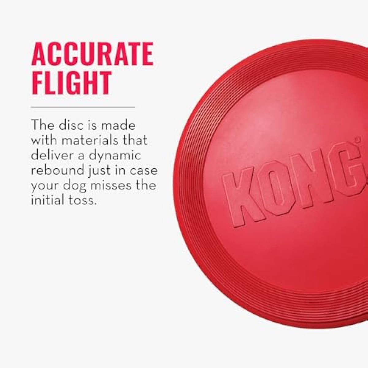 KONG Flyer - Durable Dog Toy for Outdoor Playtime - Natural Rubber Flying Disc, Dog Toy for Fetch - Safer Disc for Healthy Activity - for Medium/Large Dogs