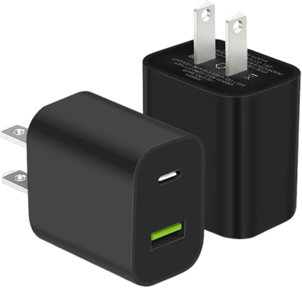 2 Pack USB C Charger Block, Dual Port Type C Wall Charger Fast Charging 20W Power Adapter Cube for iPhone 14/14 Pro/14 Pro Max/14 Plus/13/12/11, XS/XR/X, iPad, Samsung, More - Rayz Mart