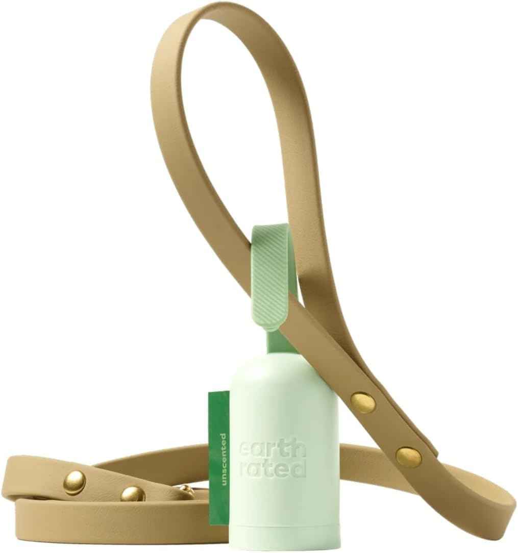 Earth Rated Dog Poop Bag Holder, Durable and Guaranteed Leakproof, Unscented, Dispenser with Starter Roll