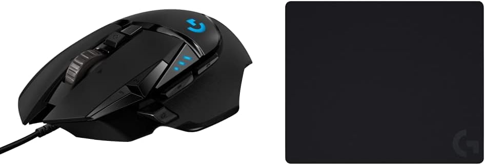 Logitech G502 Hero High Performance Wired Gaming Mouse, Hero 25K Sensor, 25,600 DPI, RGB, Adjustable Weights, 11 Programmable Buttons, On-Board Memory, PC/Mac - Black