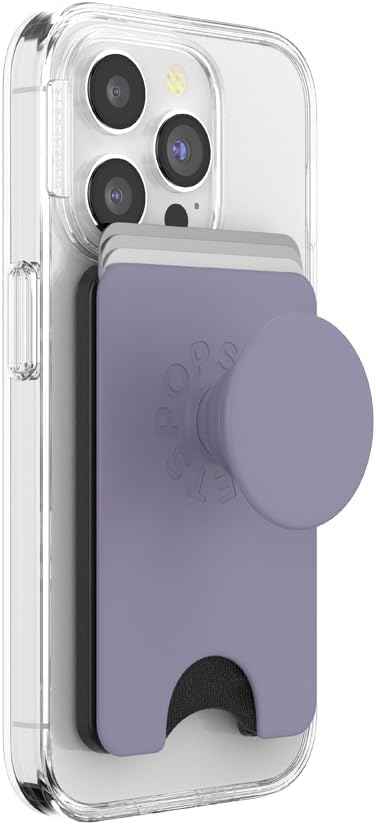 PopSockets Phone Wallet with Expanding Grip and Adapter Ring for MagSafe, Phone Card Holder, Wireless Charging Compatible, Wallet Compatible with MagSafe - Black