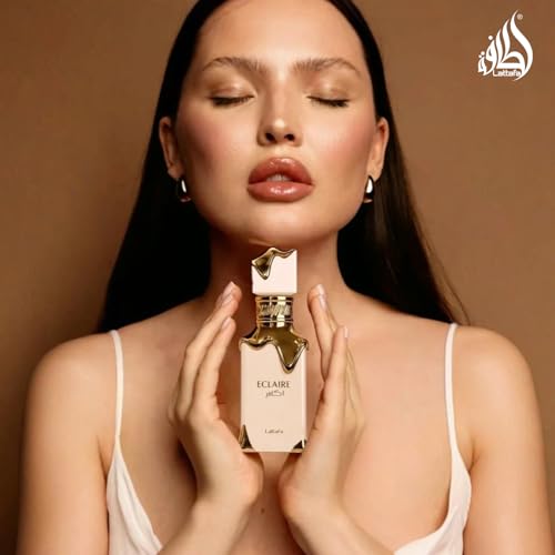 Lattafa Eclaire - Vanilla, Caramel, Sweet, Floral - Eau de Parfum Long-Lasting Fragrance for Women, 3.40 Ounce / 100 ml