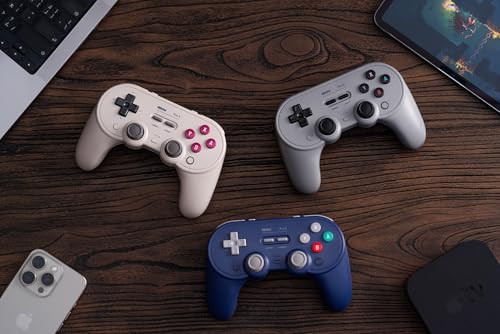 8BitDo Pro 3 Bluetooth Controller for Switch/Switch 2 – TMR Joysticks, Swappable ABXY Buttons, Pro Back Buttons, Charging Dock, Hall Effect Triggers, for Windows, Apple, SteamOS, Android - G Classic