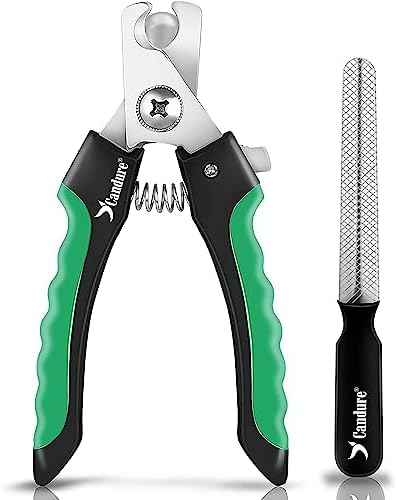 Candure Dog Nail Clippers and Trimmer with Safety Guard to Avoid Over-Cutting Toe Nails Professional Grooming Pet Nail Clipper with Nail File for Small Medium-Large Breeds