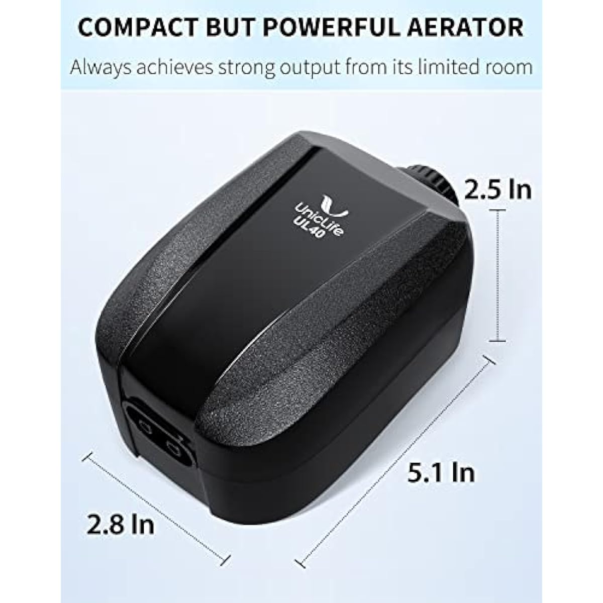 Uniclife Aquarium Air Pump Dual Outlet Fish Tank Aerator with Accessories for 5-200 Gallon Tank