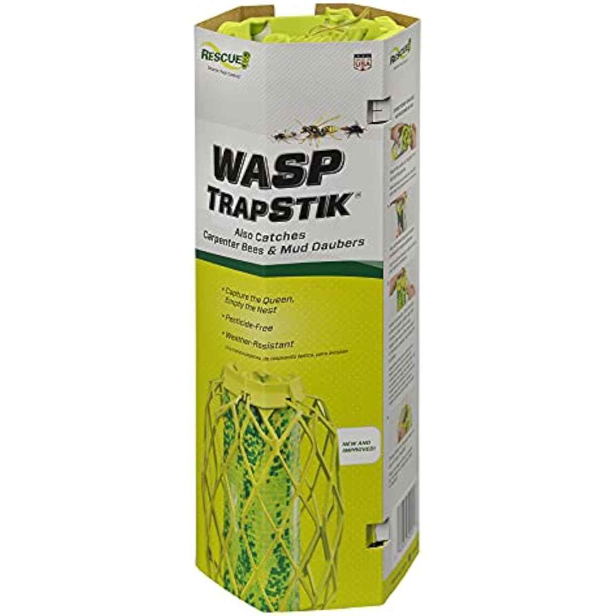 RESCUE! VisiLure® TrapStik for Wasps, Mud Daubers, Carpenter Bees – 2 Pack