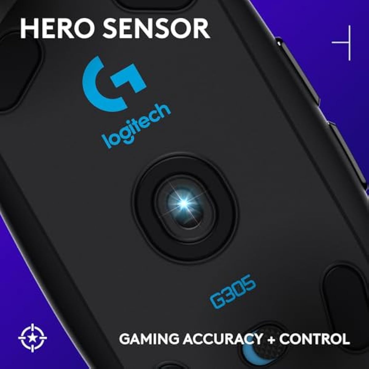 Logitech G305 Lightspeed Wireless Gaming Mouse, Hero Sensor, 12,000 DPI, Lightweight, 6 Programmable Buttons, 250h Battery, On-Board Memory, Compatible with PC, Mac - Black