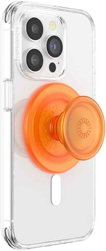 PopSockets Phone Grip for MagSafe with Kickstand, Magnetic Stand, Swappable Top, Secure Hold for iPhone MagSafe Cases, Phone & Tablet Grip - Clear