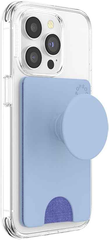 PopSockets Phone Wallet with Expanding Grip and Adapter Ring for MagSafe, Phone Card Holder, Wireless Charging Compatible, Wallet Compatible with MagSafe - Black