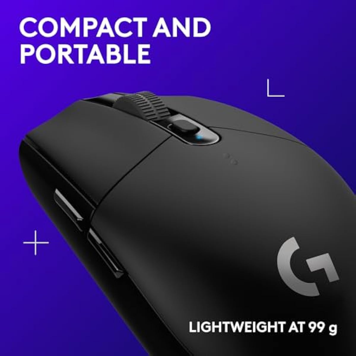 Logitech G305 Lightspeed Wireless Gaming Mouse, Hero Sensor, 12,000 DPI, Lightweight, 6 Programmable Buttons, 250h Battery, On-Board Memory, Compatible with PC, Mac - Black