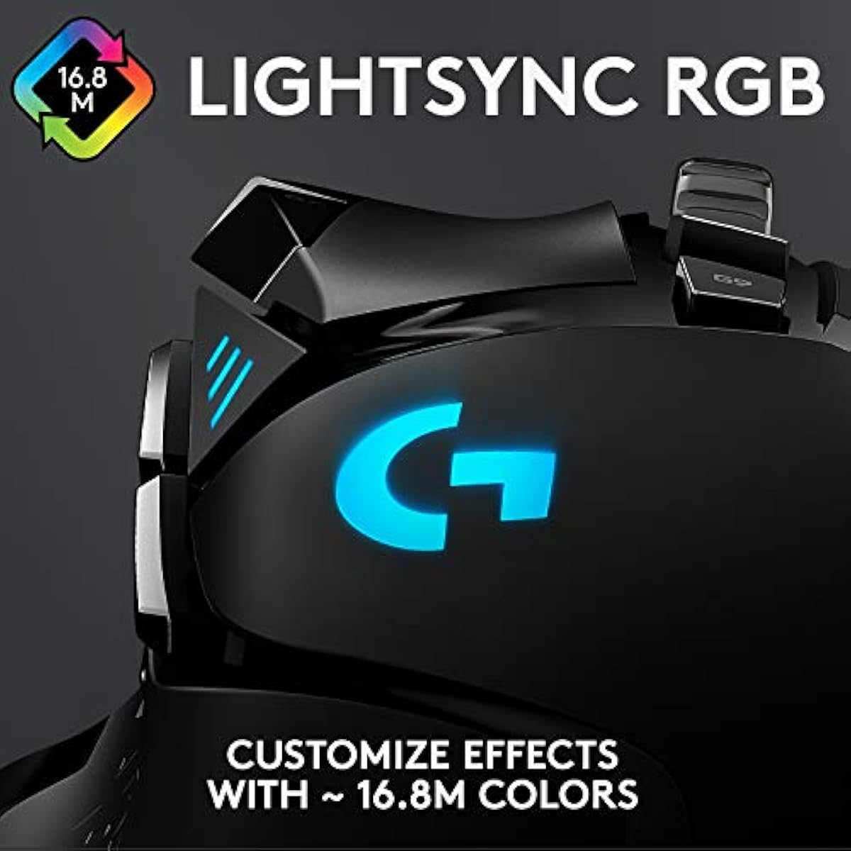 Logitech G502 Hero High Performance Wired Gaming Mouse, Hero 25K Sensor, 25,600 DPI, RGB, Adjustable Weights, 11 Programmable Buttons, On-Board Memory, PC/Mac - Black
