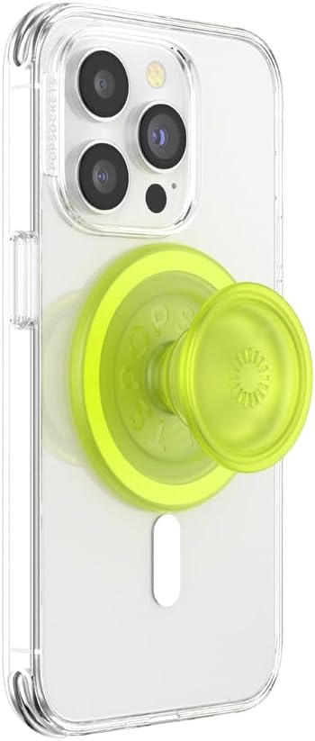 PopSockets Phone Grip for MagSafe with Kickstand, Magnetic Stand, Swappable Top, Secure Hold for iPhone MagSafe Cases, Phone & Tablet Grip - Clear