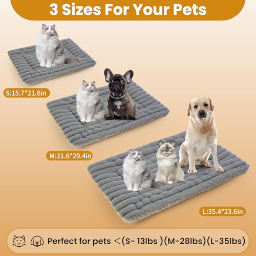 Self Warming Cat Bed, 22x16 Inch Reversible Two-Sided Use Self Heating Mat for Cats and Dogs, Washable Pets Crate Pad for Indoor & Outdoor Use, Non-Slip & Cozy Flannel Base