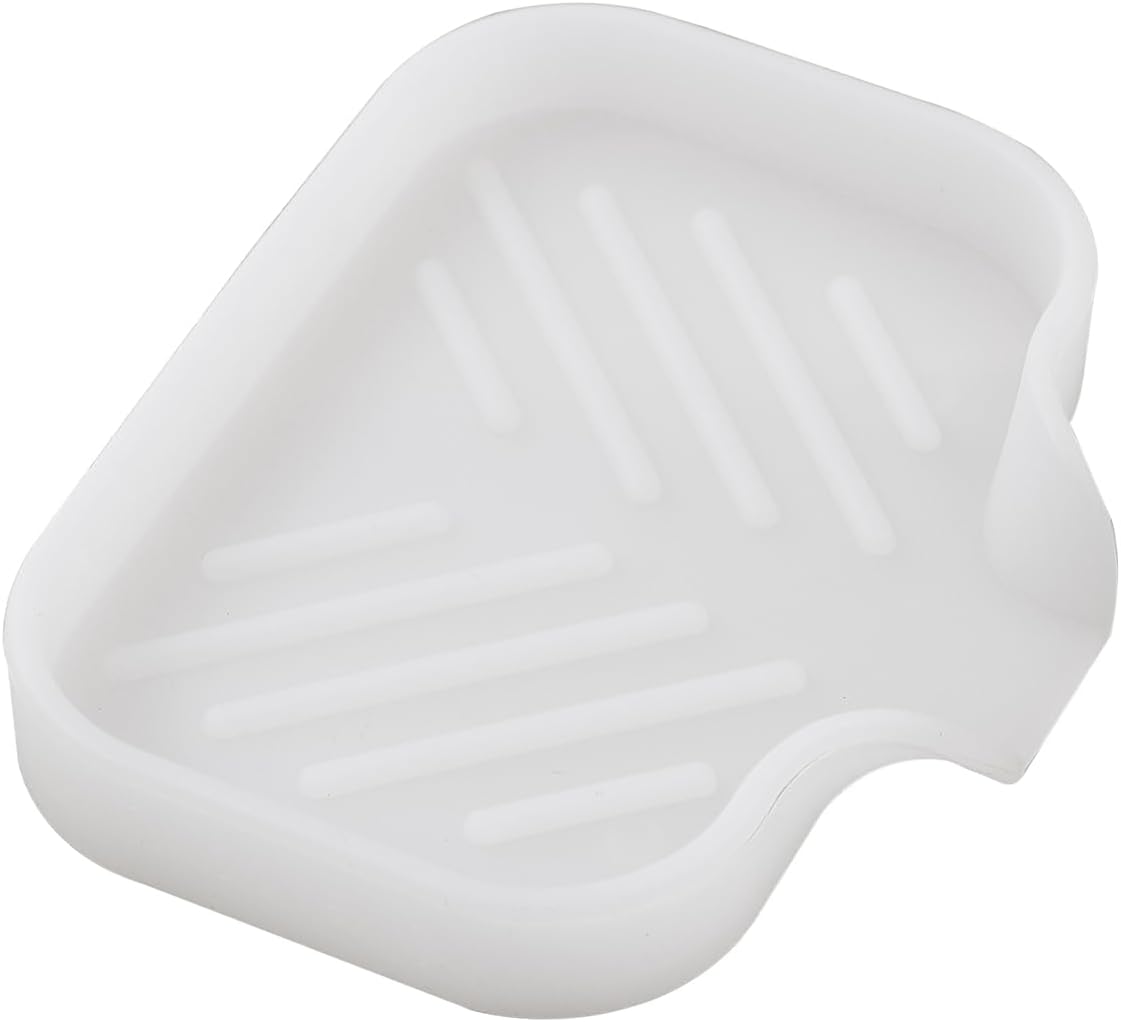 Silicone Bathroom Soap Dishes with Drain Spout-Bathroom and Kitchen Sink Organizer,Sponge Holder,Dish Soap Tray,Perfect for Dispenser,Scrubber,Bottle,Cup on Sink or Counter-Black 4.9"Γ3.2"