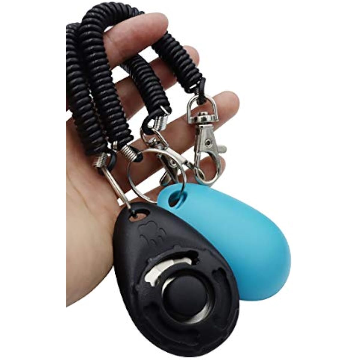 Pet Training Clicker with Wrist Strap - Dog Training Clickers (New Black + Blue)