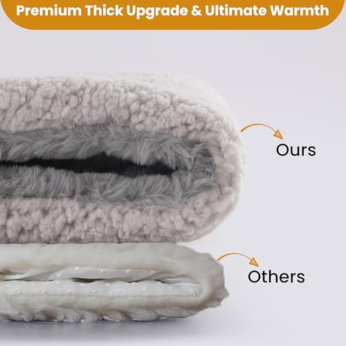 Self Warming Cat Bed, 22x16 Inch Reversible Two-Sided Use Self Heating Mat for Cats and Dogs, Washable Pets Crate Pad for Indoor & Outdoor Use, Non-Slip & Cozy Flannel Base