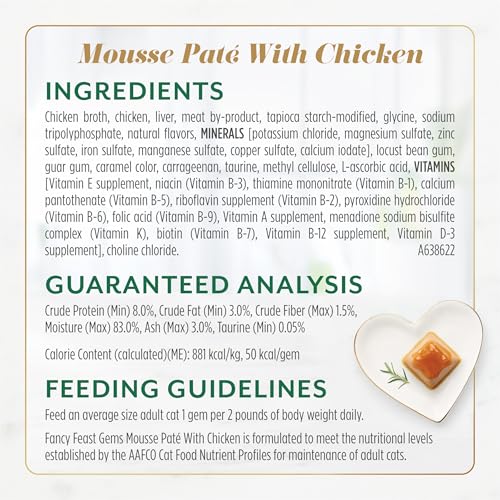 Fancy Feast Gems Pate Cat Food Mousse Chicken or Beef and a Halo of Savory Gravy Wet Cat Food Variety Pack - (1) 8 ct. Boxes - 8 ct. Box