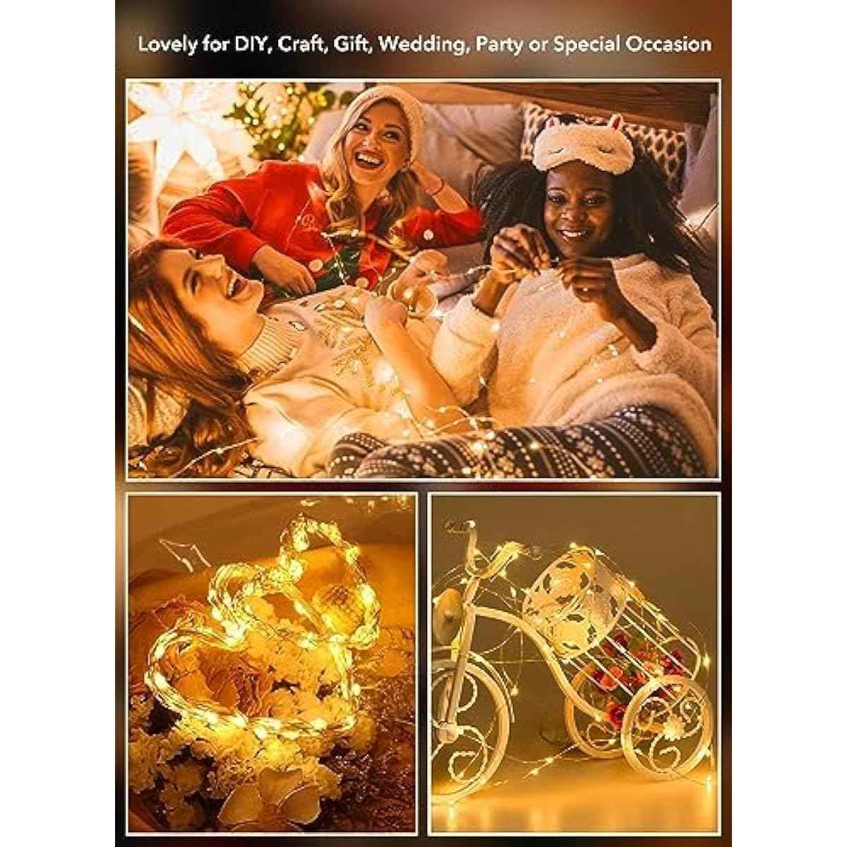 Brightown 12 Pack LED Fairy Lights, Battery Operated 7FT Firefly String Lights with 20 Waterproof LEDs on Silver Wire for DIY Crafts, Wedding Centerpieces, Party & Christmas Décor