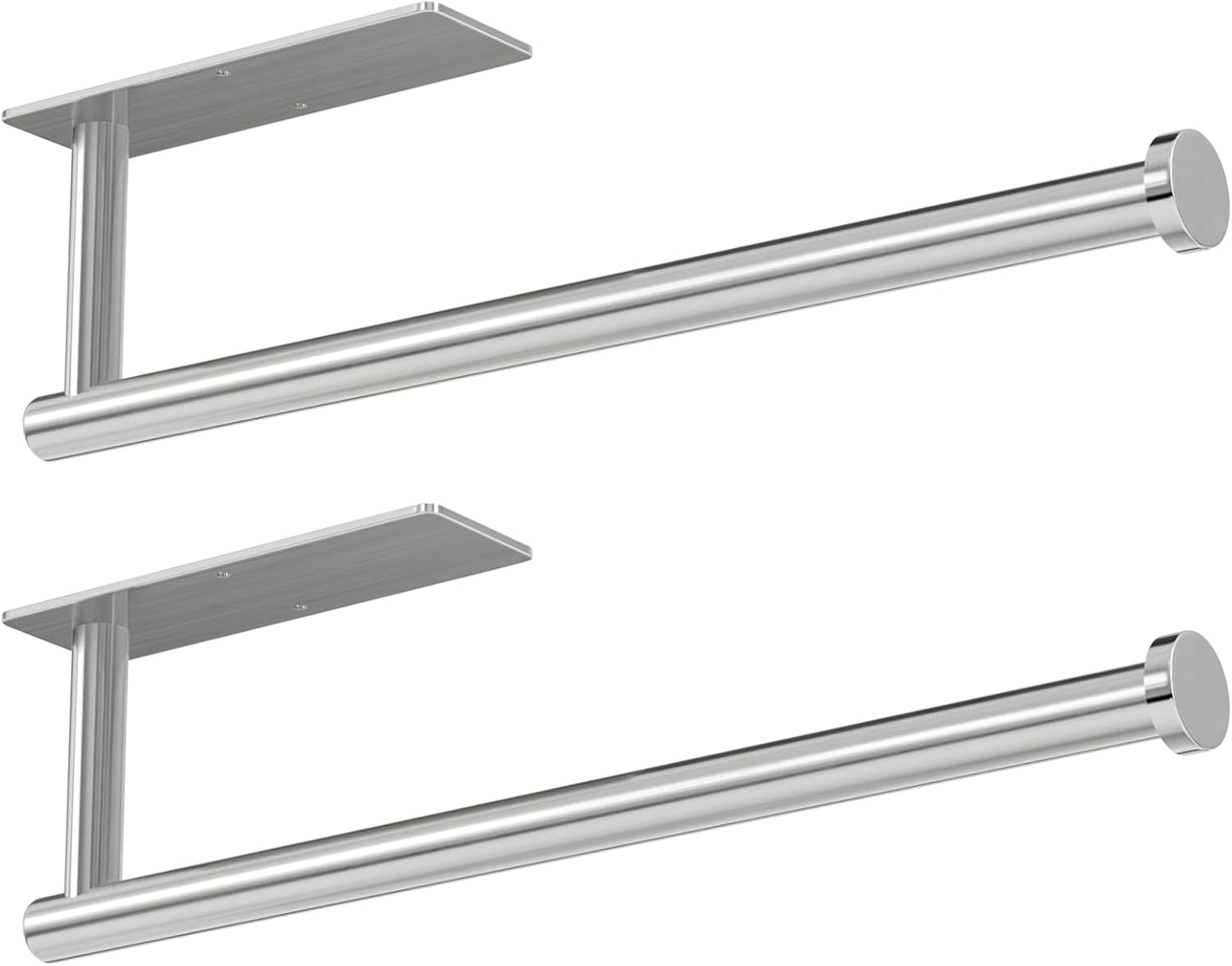 Paper Towel Holder - Self-Adhesive or Drilling, Brushed Nickel, Wall Mounted, SUS304 Stainless Steel Kitchen Roll Dispenser Under Cabinet