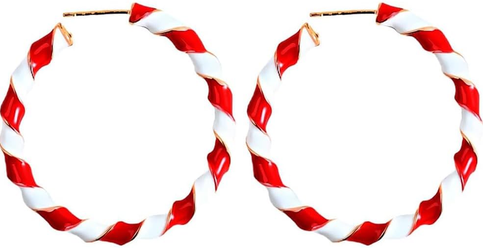 Christmas Earrings For Women, Xmas Accessories, Red White Green Drop Dangle Earrings for Holiday, Christmas Jewelry Gift.