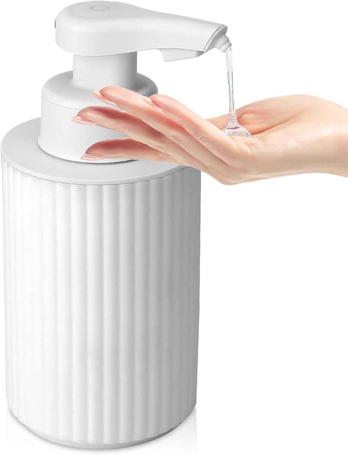 Automatic Soap Dispenser Liquid Touchless: 9oz Black Plastic - Rechargeable Electric Smart 3 Level Adjustable Auto Hand Soap Dispenser - Dish Bathroom Kitchen