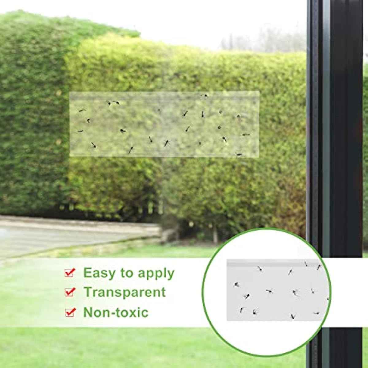 50 Pack Window Fly Trap, Fruit Fly Traps for Indoors, Fly Paper Sticky Strips, Fly Traps for Indoors Clear