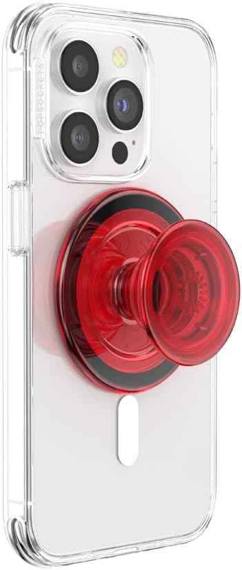 PopSockets Phone Grip for MagSafe with Kickstand, Magnetic Stand, Swappable Top, Secure Hold for iPhone MagSafe Cases, Phone & Tablet Grip - Clear