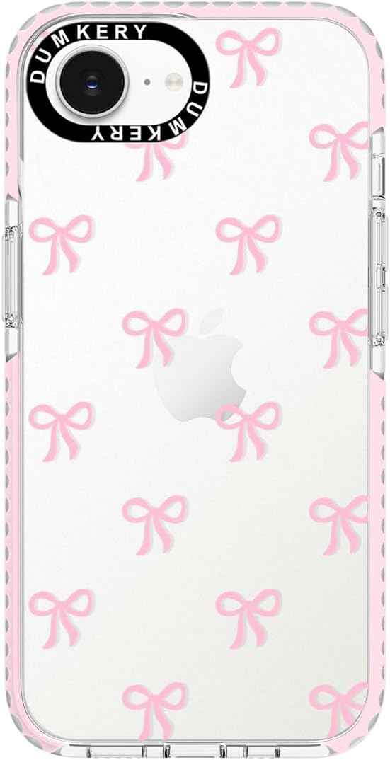 Girly Phone Case Compatible with iPhone 17 Pro Max, Cute Bow Aesthetic Pattern Print Cases, Soft TPU Anti Yellowing, Anti Shock Cover for Girls Women Pink