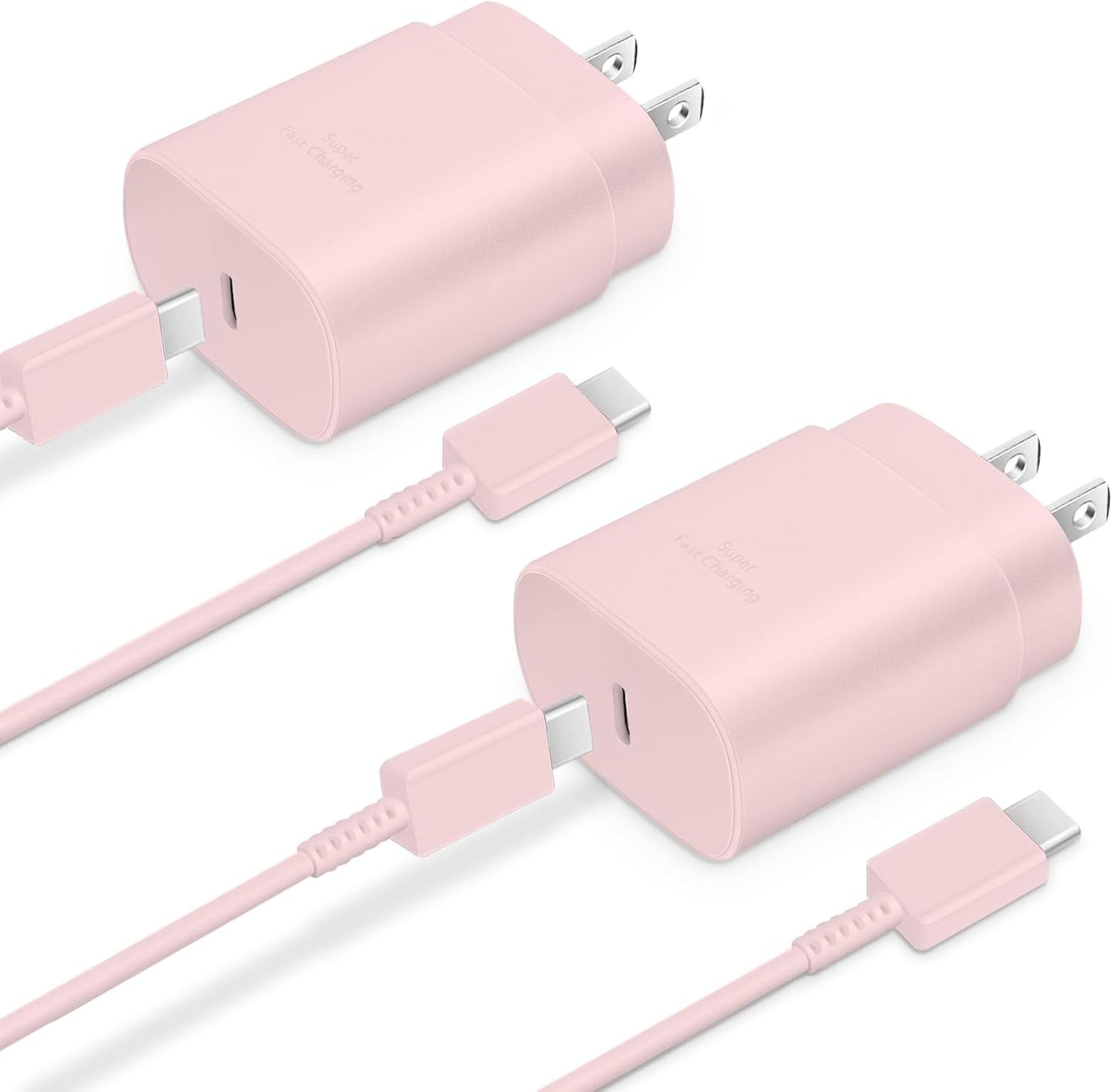 Type C Charger, 2-Pack 25W Type C Fast Charging Block with 6ft USB C Charger Cable Compatible with Galaxy S25 S24 S23 S22 S21+/Phone 16/16 Pro Max/15/15 Pro Max/15 Plus-Black - Rayz Mart