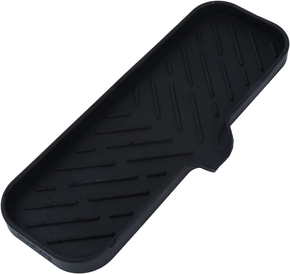 Silicone Bathroom Soap Dishes with Drain Spout-Bathroom and Kitchen Sink Organizer,Sponge Holder,Dish Soap Tray,Perfect for Dispenser,Scrubber,Bottle,Cup on Sink or Counter-Black 4.9"×3.2"