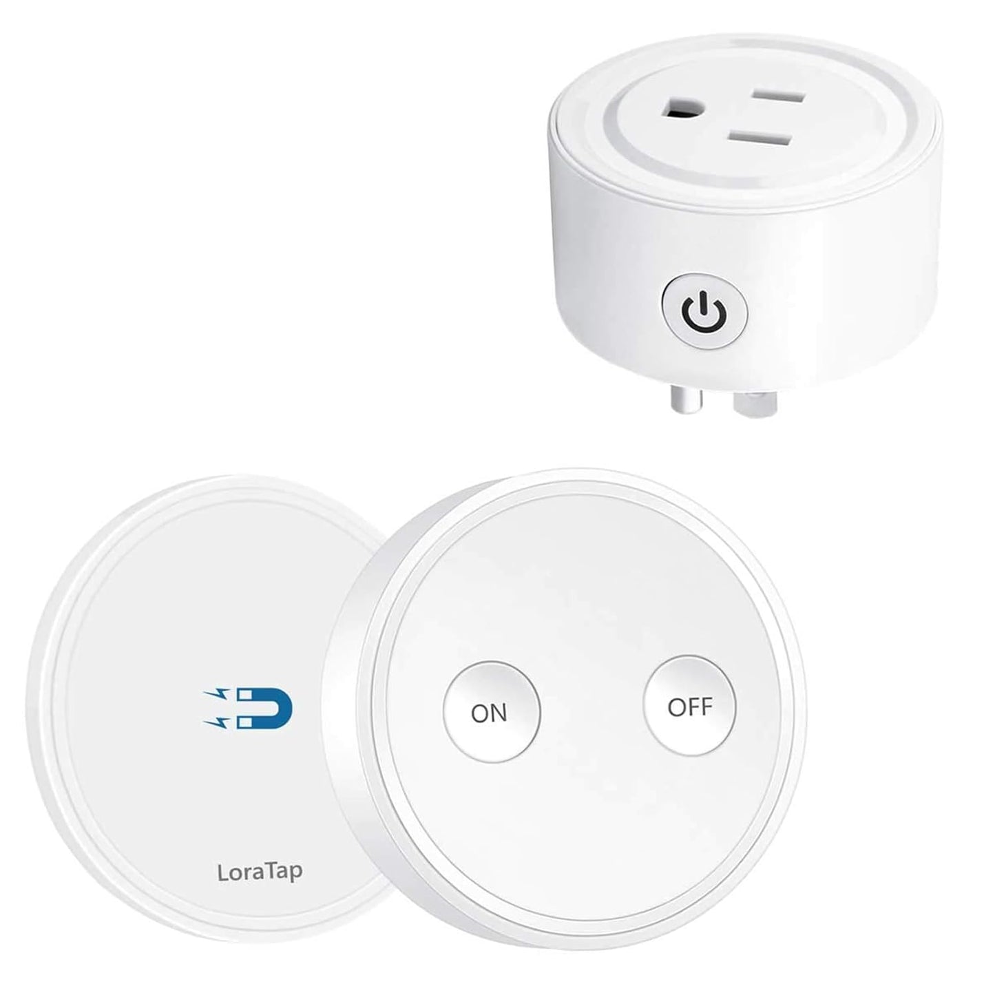 LoraTap Mini 656ft Range Wireless Outlet Plug, No Hub Required, 10A/1100W, White
