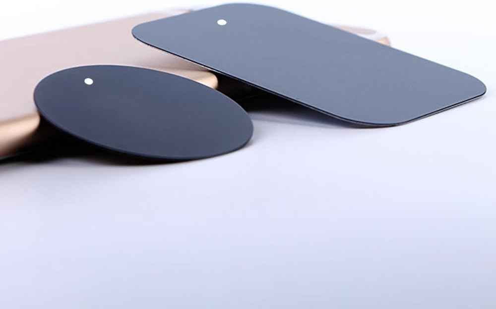 Universal Metal Plate 8 Pack for Magnetic Phone Car Mount Holder Cradle with Adhesive (Compatible with Magnetic Mounts) - 4 Rectangle and 4 Round, Black