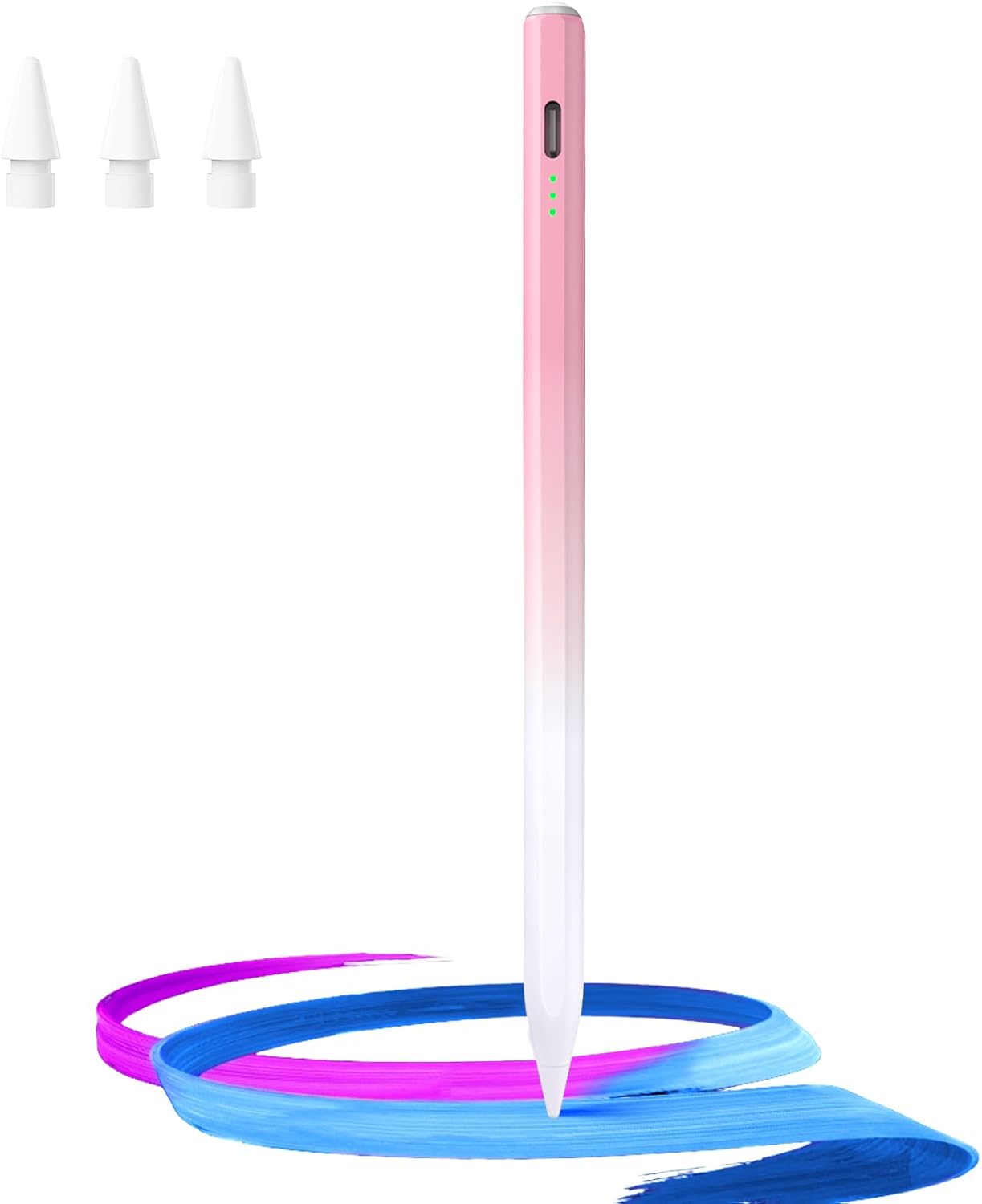 Stylus Pen for iPad(2018-2025)-13 Mins Fast Charge with Tilt Sensitivity & Palm Rejection for iPad 11/10/9/8/7/6th Gen, Air 7/6/5/4/3/M3/M2, Pro 13"/12.9"/11"/M4, Mini 7/6/5th, White