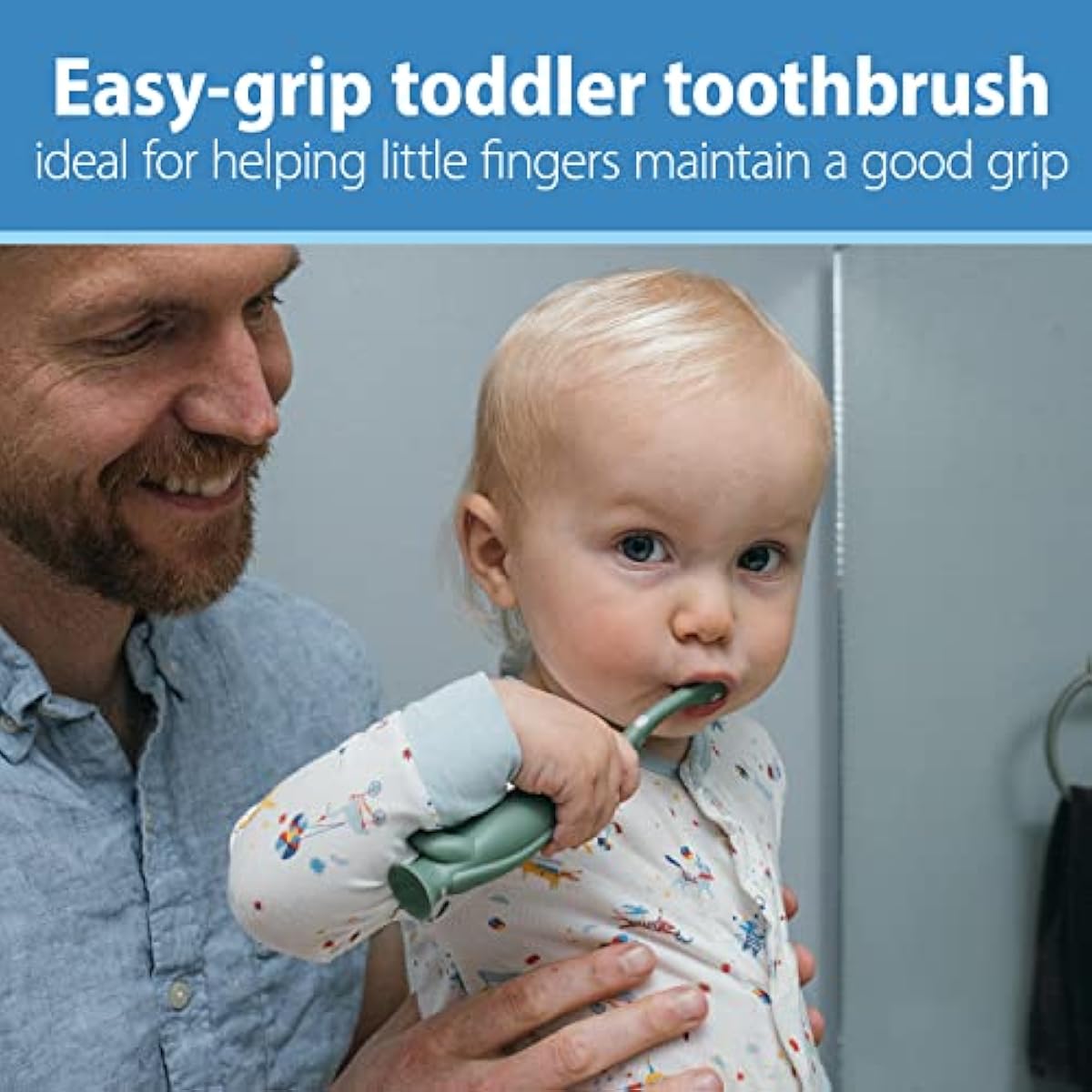 Dr. Brown's Baby and Toddler Toothbrush, Green and Orange Dinosaur 2-Pack, 1-4 Years