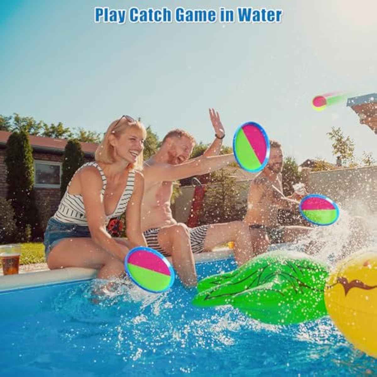 Aywewii Toss and Catch Ball Set, Boys Toys for 3 4 5 6 7 8 Year Old, Kids Sports Gifts, Outdoor Games for Backyard Camping Beach Pool Family Party, Valentines Day Gifts for Kids - 6 Paddles & 3 Balls