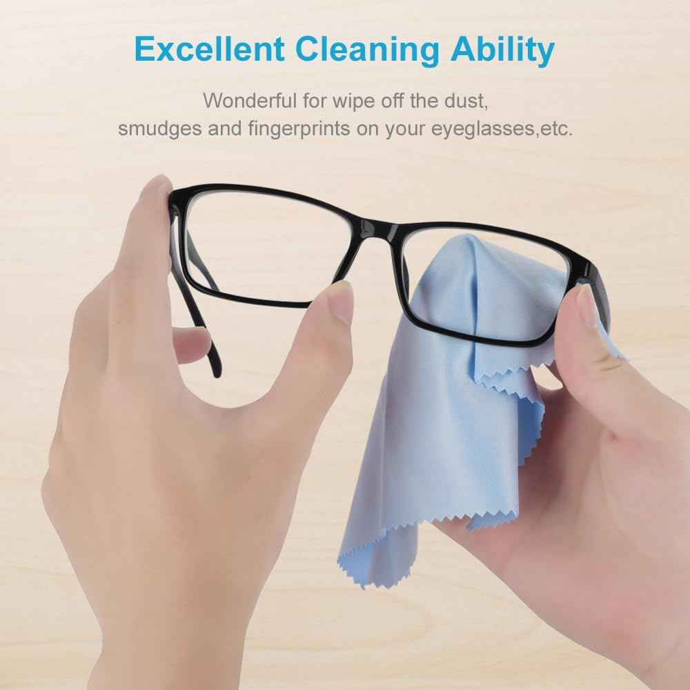 Mcyye 8 PCS Microfiber Cleaning Cloth for Glasses (6"x7"), Premium Eyeglass Cleaning Cloth, Lens Wipes Cloth for Electronics, Glasses, TV Screen, Cell Phone and Laptop, Cleaning the Screens Works Well