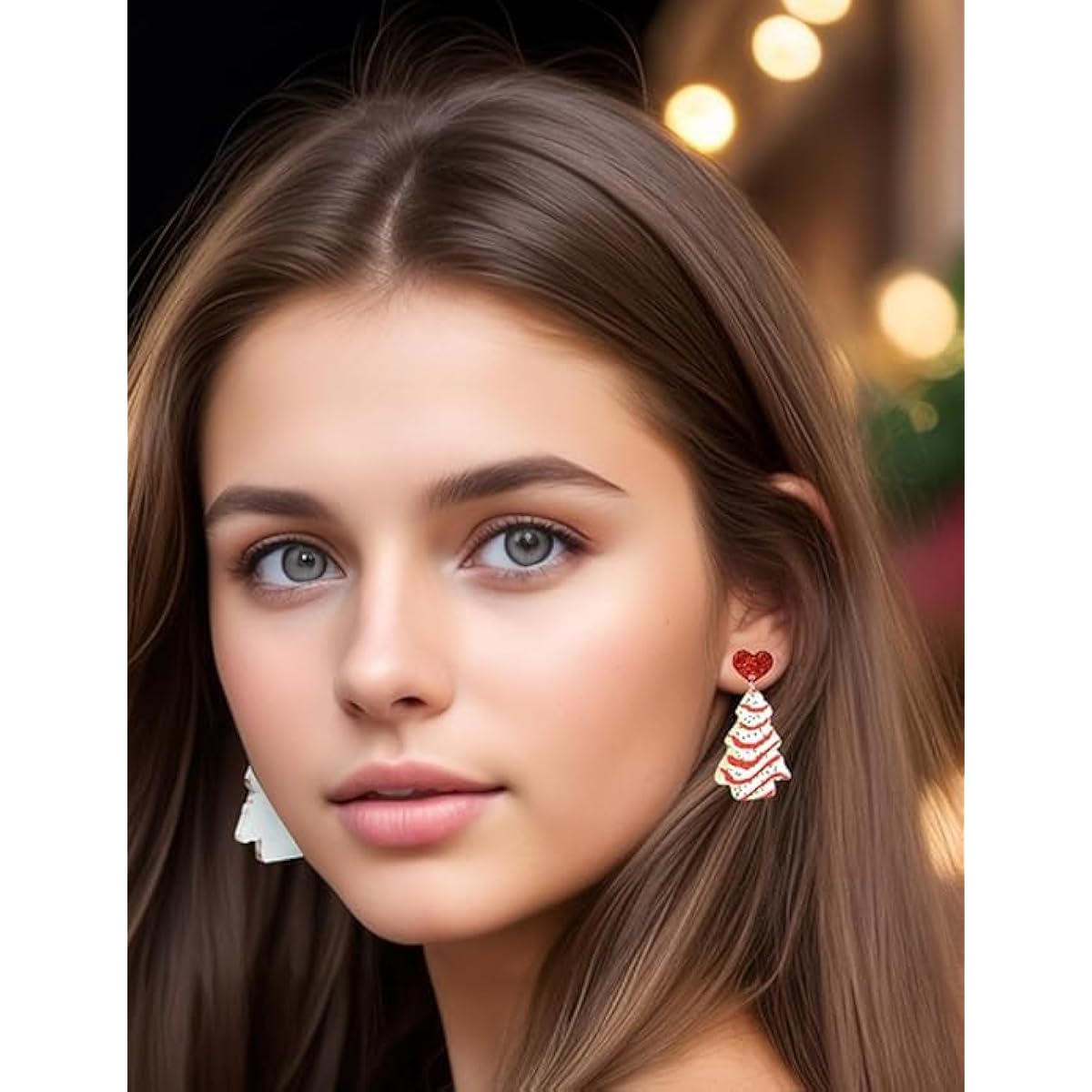 Christmas Earrings For Women, Xmas Accessories, Red White Green Drop Dangle Earrings for Holiday, Christmas Jewelry Gift.