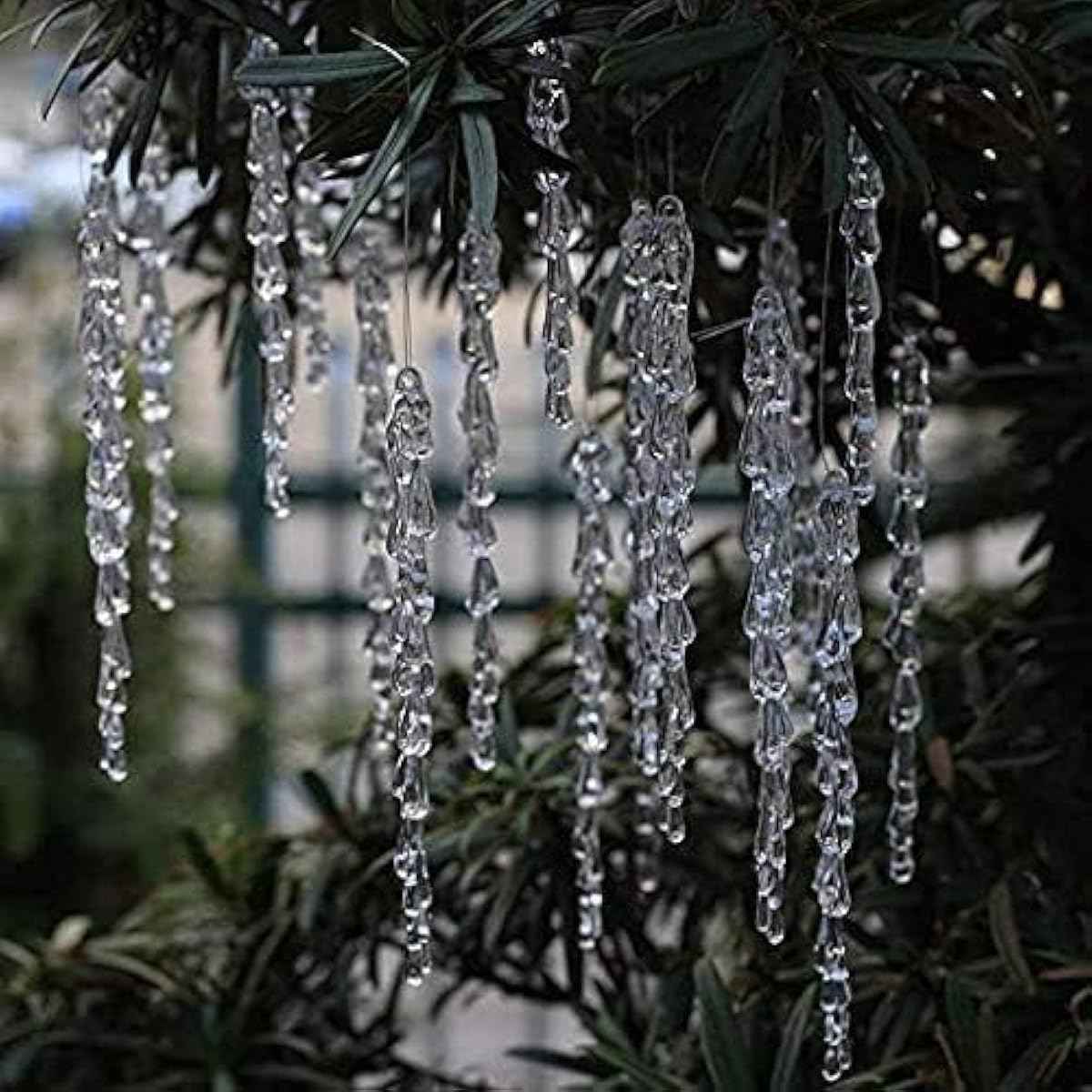 25 pcs icicles Ornament Set - ToBeIT Christmas Decoration Acrylic Clear icicles Set (25pcs Icicle Ornament)