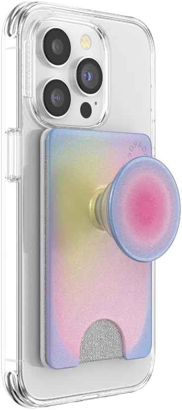 PopSockets Phone Wallet with Expanding Grip and Adapter Ring for MagSafe, Phone Card Holder, Wireless Charging Compatible, Wallet Compatible with MagSafe - Black