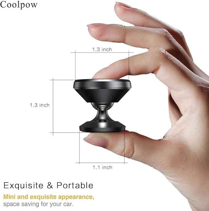 Coolpow【2 Packs 】Magnetic Phone Holder for car【Strong Magnet】phone holders for your car phone holder Mount for Car【4 Metal Plate】Universal Dash cell phone car mount for iphone Samsung car accessories