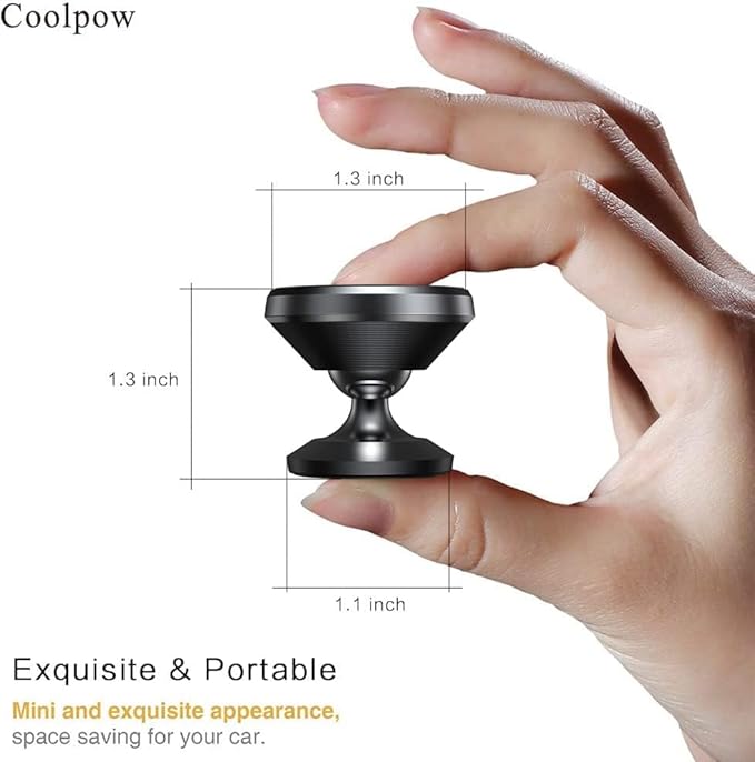 Coolpow【2 Packs 】Magnetic Phone Holder for car【Strong Magnet】phone holders for your car phone holder Mount for Car【4 Metal Plate】Universal Dash cell phone car mount for iphone Samsung car accessories