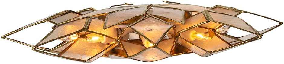 Kurt Adler 8.5-Inch Capiz Star Tree Topper with 10 Clear Lights and 1 Spare Bulb