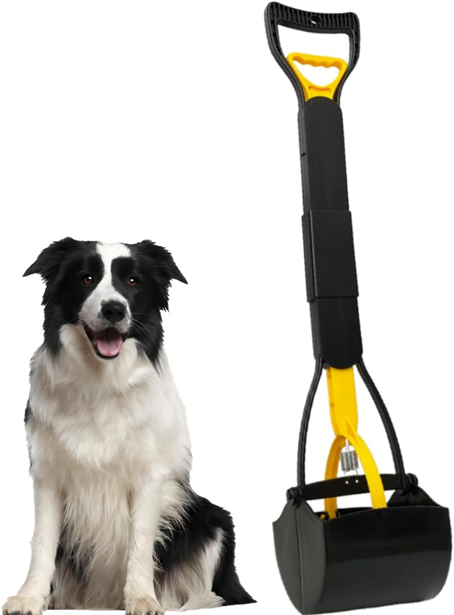 Non-Breakable Pooper Scooper for Large Medium & Small Dogs Heavy Duty, 28“Long Handled Dog Poop Scooper for Grass,Durable Dog Poop Pick Up Tool, Poop Grabber